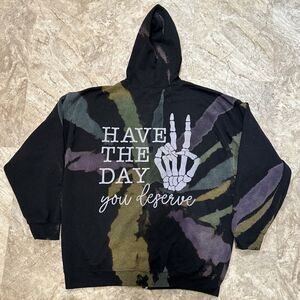 Mens Size XL - Have The Day You Deserve Multi-Color Full Zip Hooded Coat Sweater